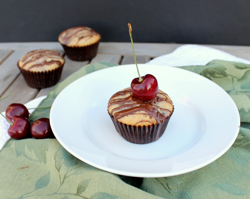Dark Chocolate Cherry Muffins | Bakerita.com (because who says you can't have decadence for breakfast?)