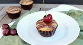 Dark Chocolate Cherry Muffins | Bakerita.com (because who says you can't have decadence for breakfast?)