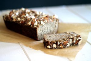 Almond Banana Bread from Bakerita.com | A delicious recipe that's gluten-free, refined sugar free, and paleo.