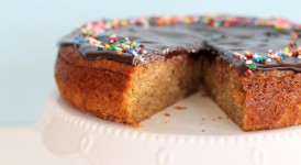 Browned Butter Banana Cake with Chocolate Ganache | Bakerita.com