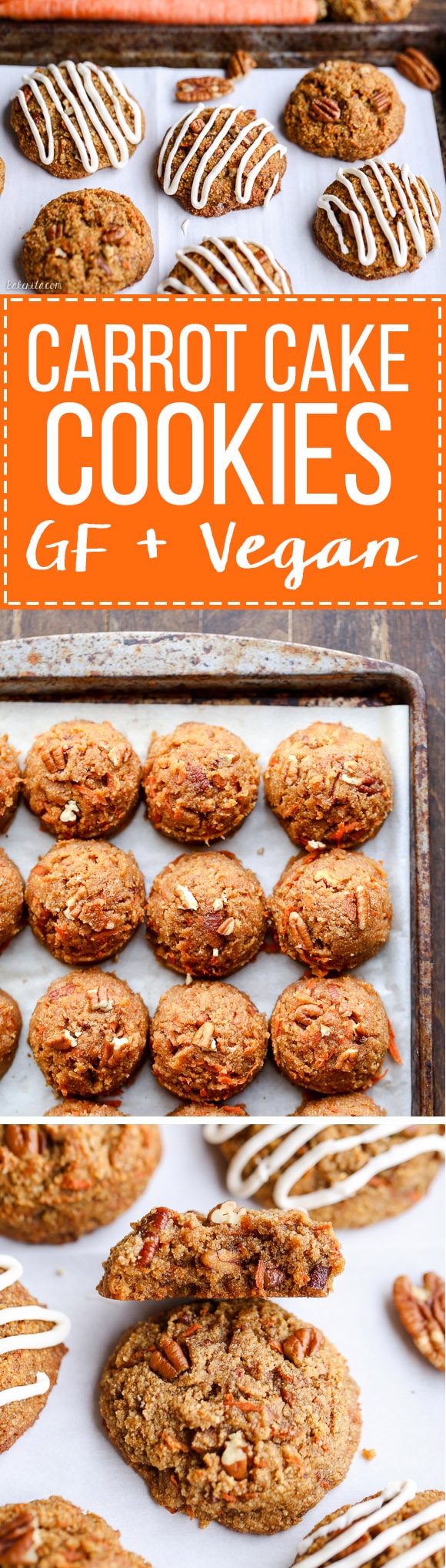 Carrot Cake Cookies with Cream Cheese Glaze (GF + Refined ...