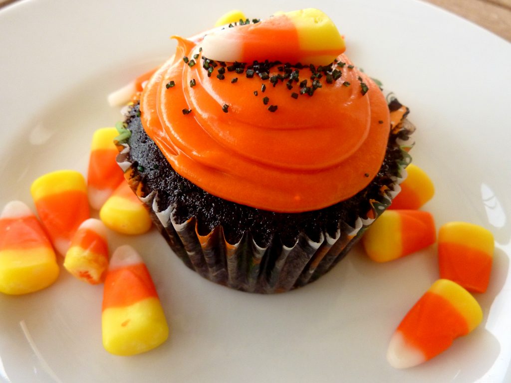 These "Black Velvet" Halloween Cupcakes are a spooky black version of the perfect red velvet cupcake, made especially for Halloween!
