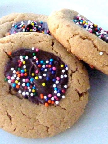 These Gluten-Free Peanut Butter Chocolate Cookies are a delicious peanut butter cookie with a chocolate swirl in the center. Dense, rich, and super yummy!