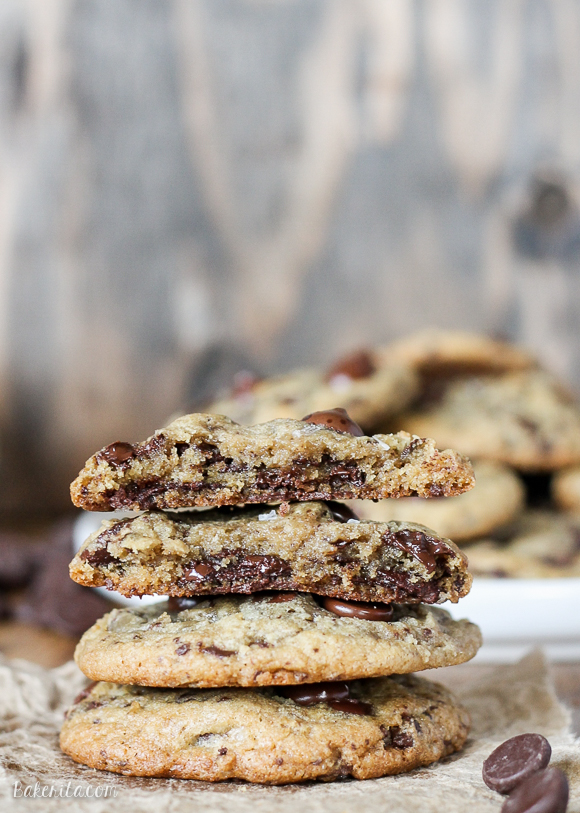 This recipe for The Best Chocolate Chip Cookies has been my go-to favorite for years. It's made extra special with the use of chopped chocolate, three types of sugar, and a sprinkle of flaky sea salt.