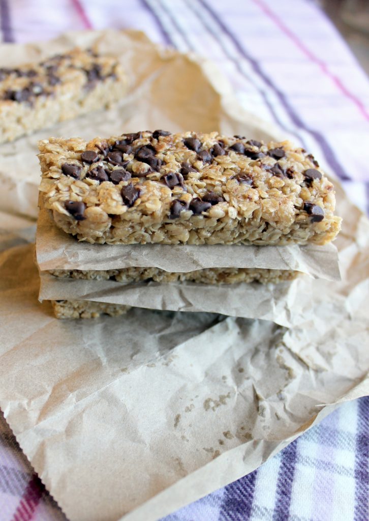 These Peanut Butter Chocolate Chip Chewy Granola Bars are made quickly and easily in the microwave and taste so delicious!