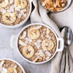 This Banana Coconut Baked Oatmeal is packed with fiber and potassium for a healthy, hearty breakfast. This easy recipe is vegan, gluten-free, and sweetened with a ripe banana - no added sugar needed!