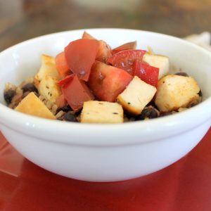 Warm Brown Rice & Black Bean Chicken Salad | Bakerita