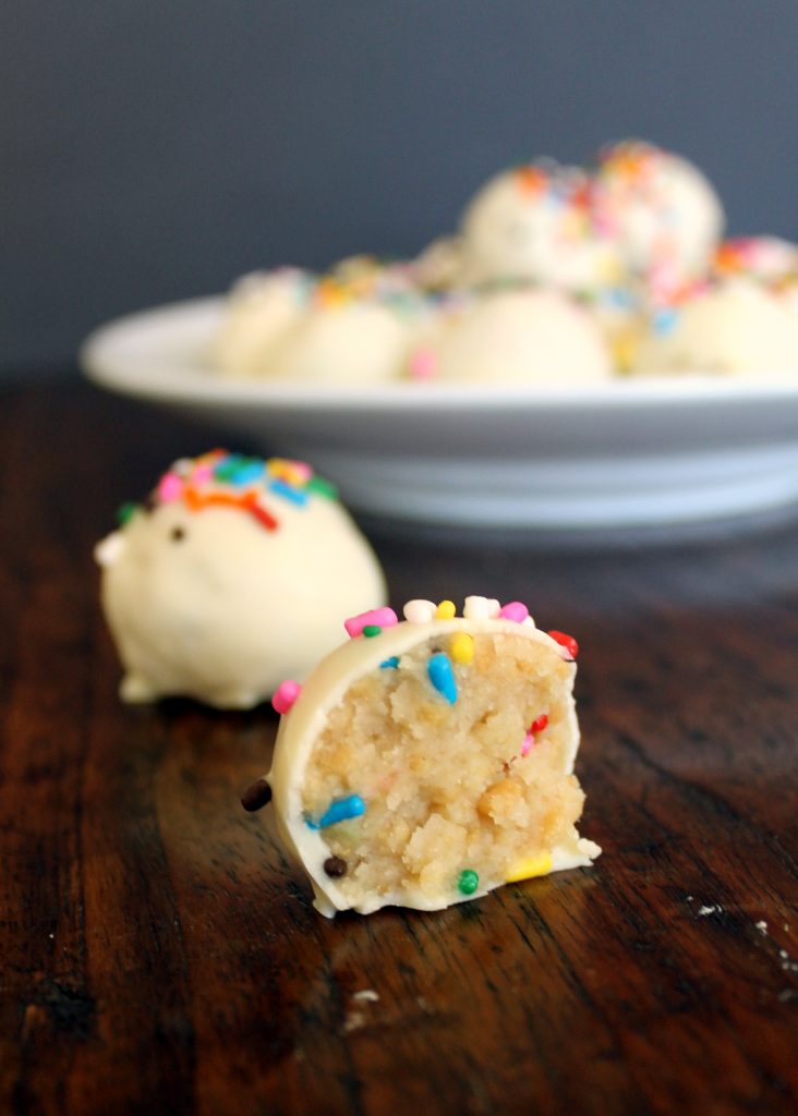 These Cake Batter Truffles are super easy, no-bake truffles that are sure to satisfy any cake-batter craving sweet tooth!