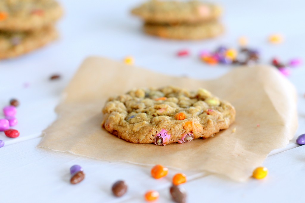These colorful Sunbutter Oatmeal Cookies are made with sunflower seed butter! They're a great nut-free alternative to peanut butter cookies. Recipe from Bakerita.com