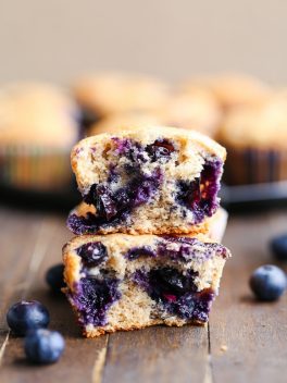 You would never know these Vegan Blueberry Muffins were made without eggs due to their light texture and incredible flavor! This easy recipe comes together quickly and only uses one bowl.