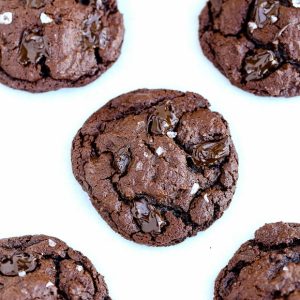 These flourless Chocolate Brownie Cookies are incredibly fudgy and super chocolatey - they're like a brownie in cookie form! These cookies are naturally gluten-free.