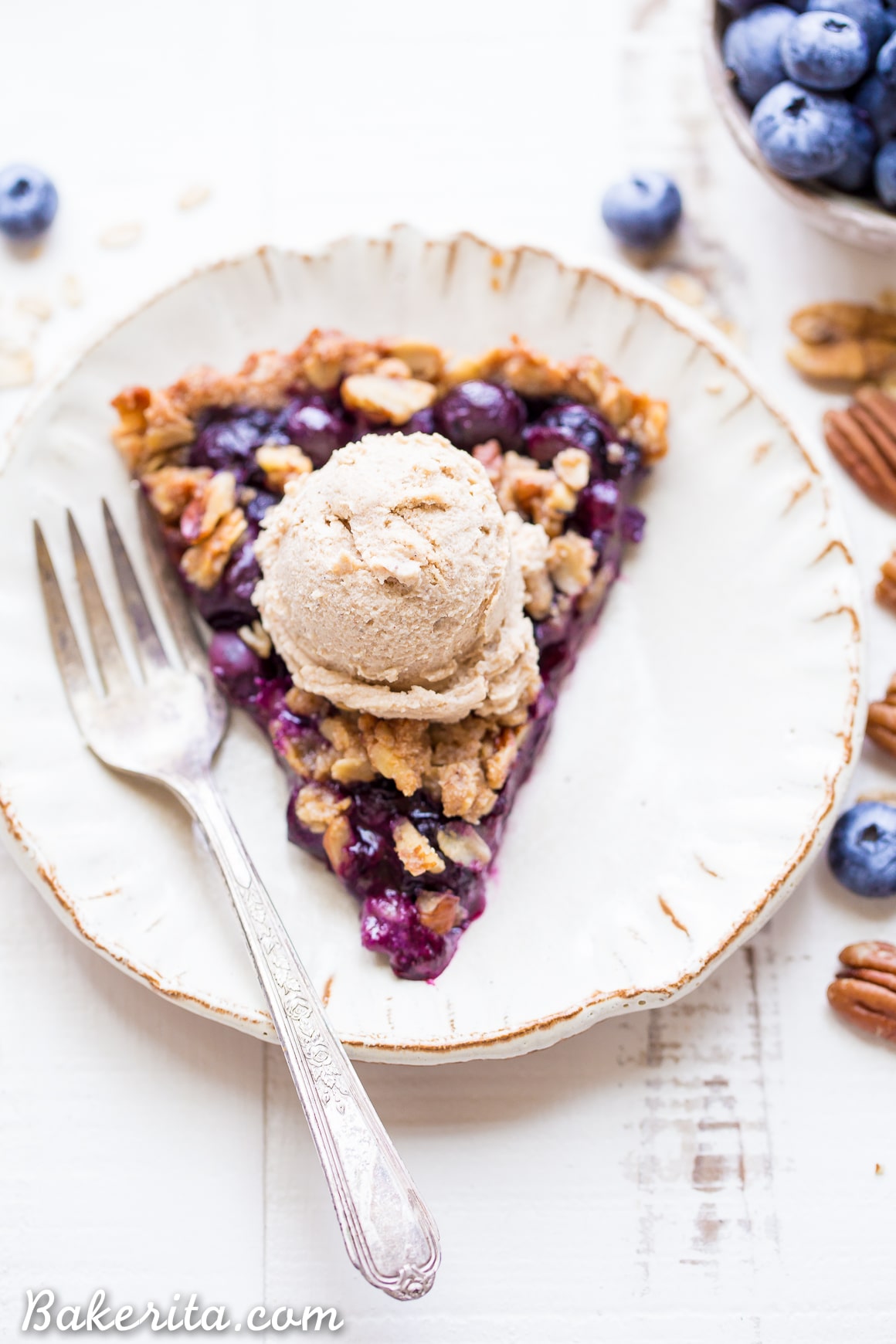 This Blueberry Crisp Tart with Oatmeal Crust comes together quickly and easily, and it's the perfect use for your fresh blueberries! This simple recipe is gluten-free & vegan.