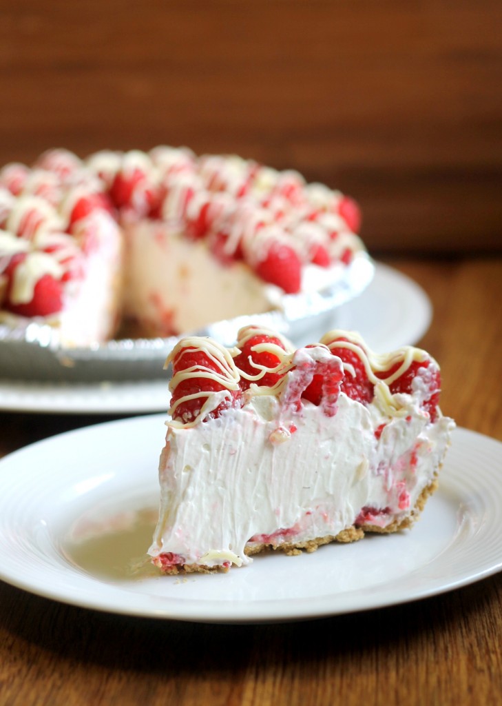 This no-bake Raspberry White Chocolate Cheesecake Pie comes together in 15 minutes and only has six ingredients but is impressive enough to serve to company!