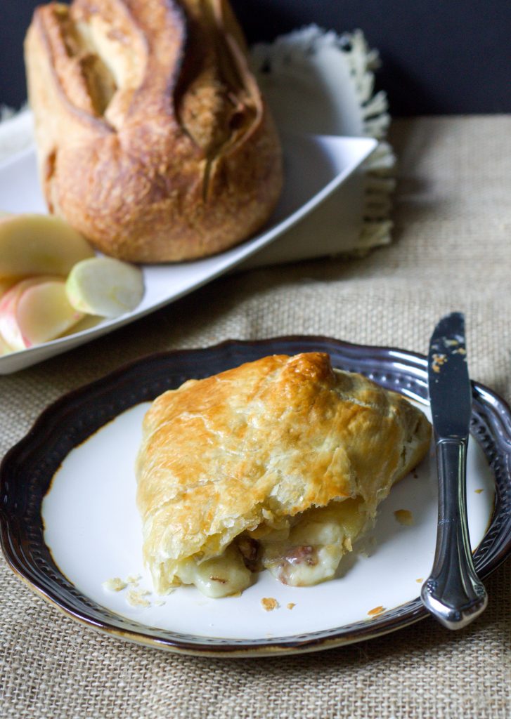 Brown Sugar Apple Baked Brie in Puff Pastry - it's the perfect, cheesy appetizer! Watch it disappear from your table within minutes.