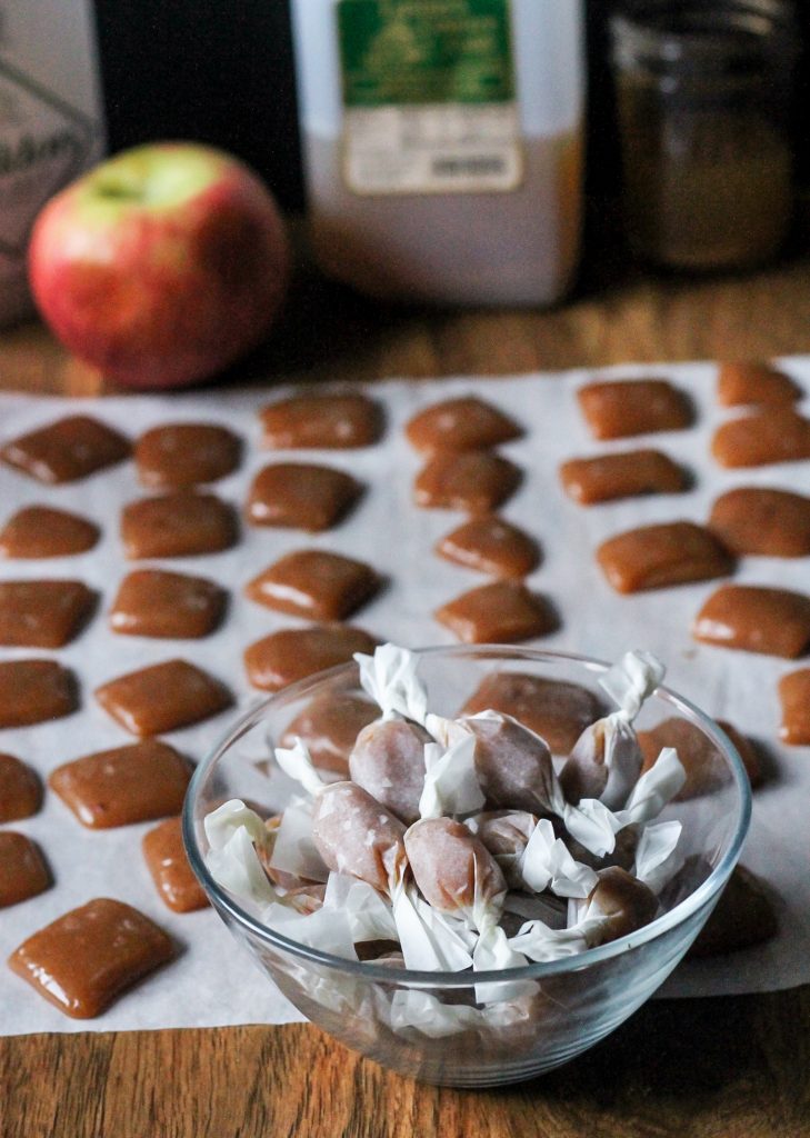 These Apple Cider Caramels are soft, sweet, and absolutely full of apple flavor! They're sprinkled with flaky salt for a perfect sweet treat.