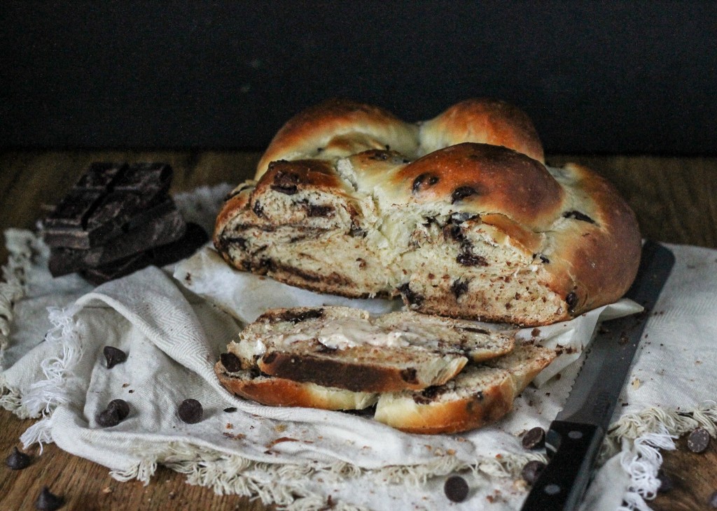 This Chocolate Chip Challah is delicious, impressive, and perfect to serve with your Hannukah dinner or on Shabbat! It will disappear off the table.