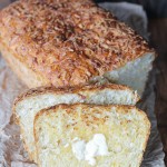 This Cheesy English Muffin Bread is an easy to make bread dough that comes together quickly and is full of cheddar cheese! It bakes into a beautiful loaf that's perfect for toasting.