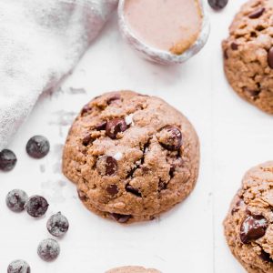 These naturally Flourless Almond Butter Chocolate Chip Cookies are so tender that they melt in your mouth! These flavorful cookies have just 5 ingredients and they are gluten-free, Paleo, refined sugar-free and vegan.