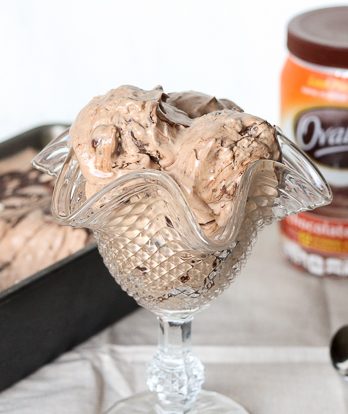 This Chocolate Malt Mocha Crunch Ice Cream is a luscious chocolate ice cream flavored with chocolate malt and coffee, with crunchy malt balls and a chocolate ganache swirl! No ice cream machine required