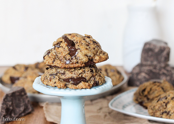 These Paleo Chocolate Chip Cookies totally nail the taste and texture of your favorite classic treat - the taste testers who tried these had no idea they were Paleo! These gluten free, dairy free, refined sugar free chocolate chip cookies give you all the comfort without the guilt.