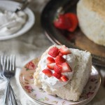 This Vanilla Bean Angel Food Cake is light and airy, with a pure vanilla scent from the vanilla beans flavoring the cake. It's the perfect light dessert when served with berries and whipped cream.
