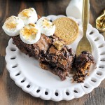 This S'mores Oreo Skillet Brownie has a graham cracker & S'mores Oreo crust with a gooey, fudgy brownie center and toasted marshmallows.