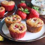 These Strawberry Banana Muffins are the perfect on-the-go snack or breakfast! Greek yogurt and bananas keep these muffins super moist, and strawberries make them fruity and super flavorful.