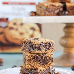 These Chocolate Chunk Espresso Blondies are soft and chewy with a burst of coffee flavor, tons of melted chocolate, and a little crunch from chocolate covered espresso beans!