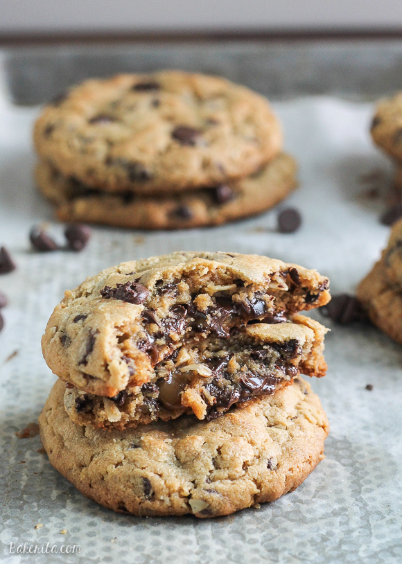 Chocolate Chip Recipes - Peanut Butter Chocolate Chip Caramel Filled Cookies| Homemade Recipes http://homemaderecipes.com/holiday-event/national-chocolate-chip-day