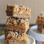 These Pumpkin Cheesecake Crumb Bars have a crumble crust full of oats and pecans with a creamy pumpkin cheesecake filling. This recipe is an irresistible fall treat!
