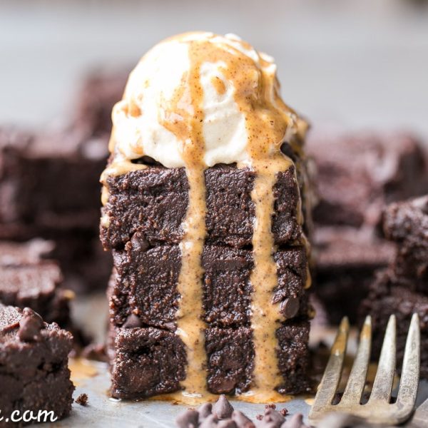 These are the Ultimate Gluten Free Fudge Brownies! This easy recipe makes incredibly fudgy, melt in your mouth chocolate brownies with an optional paleo chocolate frosting on top. This recipe is refined sugar free and Paleo-friendly.
