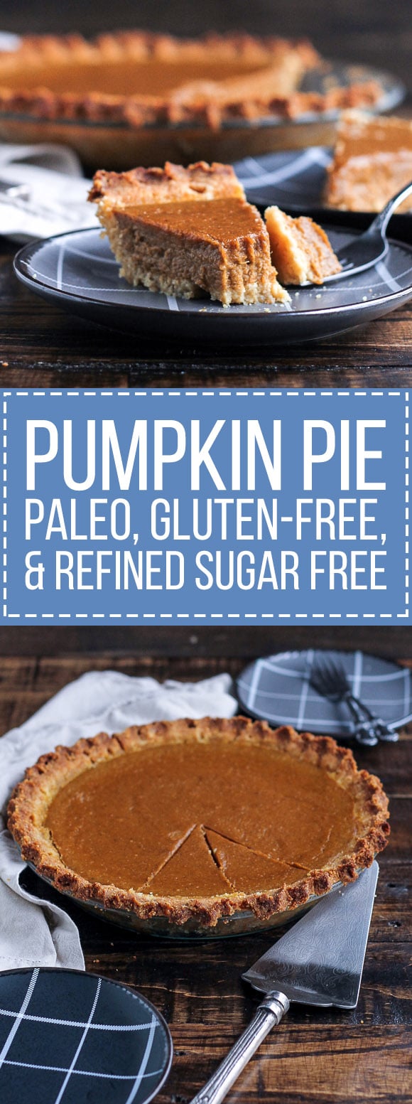 This Paleo Pumpkin Pie is super creamy and healthy enough to eat for breakfast. This recipe is a wonderful gluten-free, refined sugar-free, and dairy-free alternative to enjoy this holiday season.