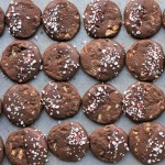 Chocolate Mint Shortbread Cookies are easy to make slice n' bake cookies that are perfect for gifting! These crunchy chocolate cookies have a minty chocolate coating and sprinkle of crushed candy canes.