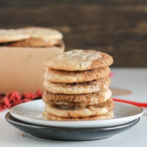 These soft and chewy Gingerbread Snickerdoodles are so easy and perfect for the holidays. These two-tone cookies are full of flavor, and made with only four ingredients!