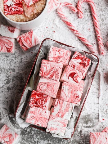 Making your own marshmallows is easier than you'd think! These Peppermint Marshmallows look gorgeous, taste 100x better than store bought, and make a great holiday gift. Be sure to save a few to enjoy in your hot cocoa!