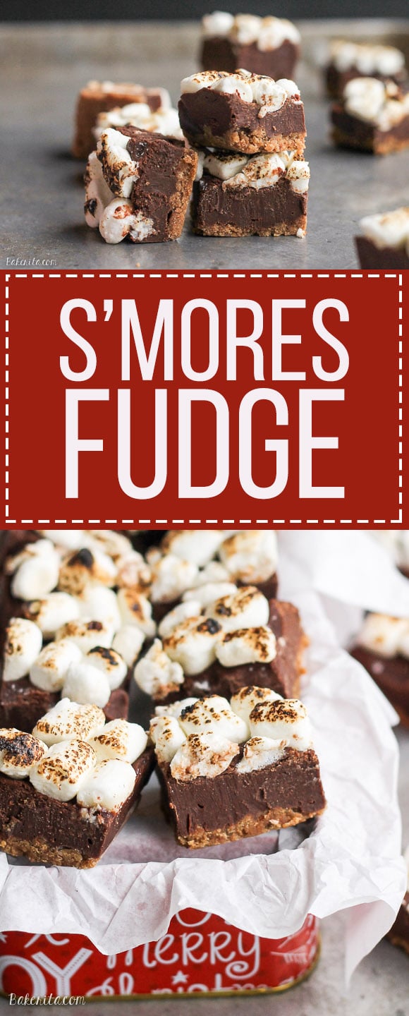 This S'mores Fudge only takes 15 minutes and six ingredients to prep - no baking required! This quick and easy fudge recipe is a no-mess way to enjoy s'mores.