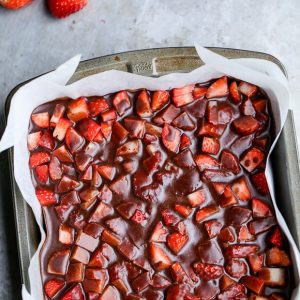 These Chocolate Covered Strawberry Brownies are a swoon-worthy and surprisingly guilt-free treat - they're gluten-free, refined sugar-free and Paleo!