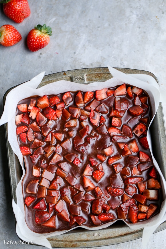 These Paleo Chocolate-Covered Strawberry Brownies are a swoon-worthy and surprisingly guilt-free treat. You won't believe how delicious this paleo brownie recipe is!