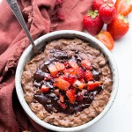 This Chocolate Strawberry Oatmeal tastes like dessert for breakfast, but you can enjoy it guilt-free! This oatmeal is sweetened with just a ripe banana, no added sugar needed. It's gluten-free, refined sugar free, and vegan.