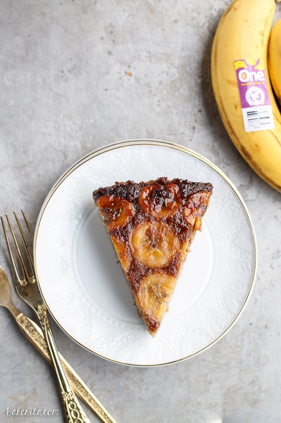 This Paleo Banana Upside Down Cake is an impressive and delicious cake that's gluten-free and refined sugar free. Sweetened almost entirely with bananas, this is a banana lover's dream!