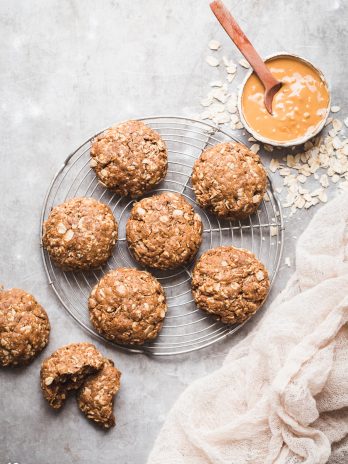 These Peanut Butter Oatmeal Cookies are incredibly soft and loaded with peanut butter flavor. They're vegan, refined sugar-free, and gluten-free. This simple recipe will become a quick favorite for any peanut butter fans.
