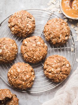 These Peanut Butter Oatmeal Cookies are incredibly soft and loaded with peanut butter flavor. They're vegan, refined sugar-free, and gluten-free. This simple recipe will become a quick favorite for any peanut butter fans.