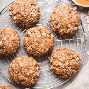 These Peanut Butter Oatmeal Cookies are incredibly soft and loaded with peanut butter flavor. They're vegan, refined sugar-free, and gluten-free. This simple recipe will become a quick favorite for any peanut butter fans.