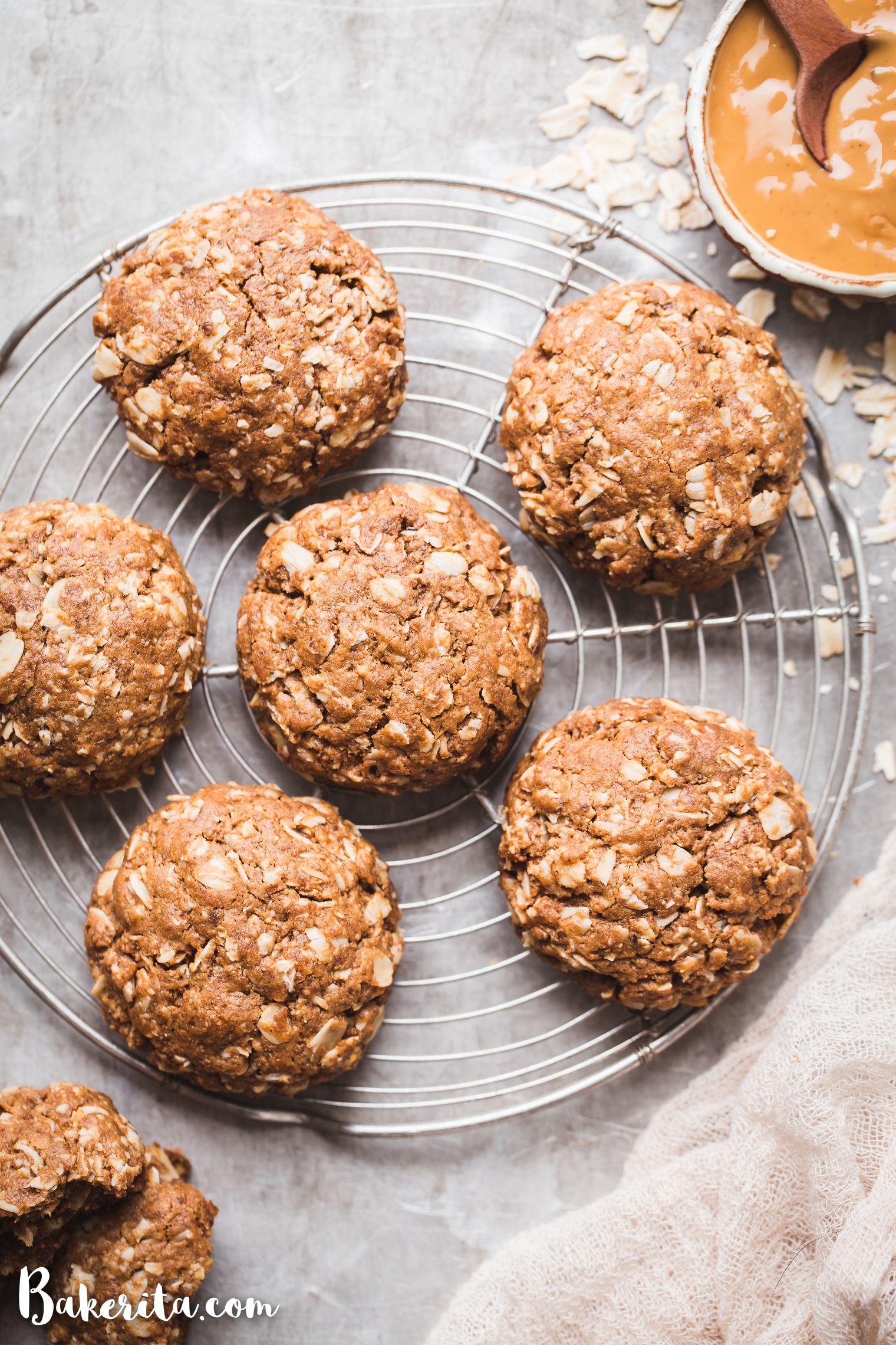 Peanut Butter Oatmeal Cookies (Gluten Free + Vegan) • Bakerita