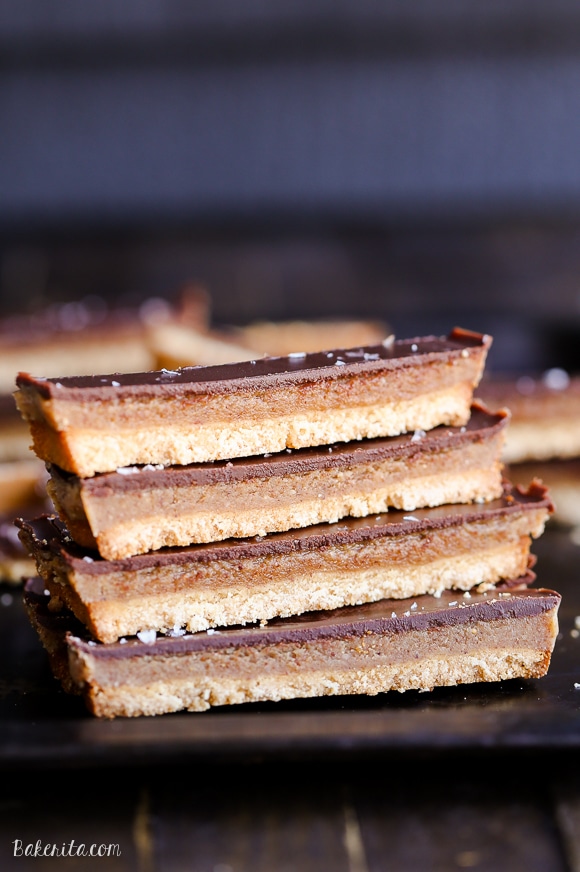 This recipe for healthy homemade Twix Bars is a game changer! When you take a bite, you won't believe that this candy bar copycat is gluten-free, refined sugar free, Paleo, and vegan.