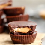 These homemade Peanut Butter Cups are a healthier version of my favorite candy, made with only four ingredients! They are made with a refined sugar-free + vegan homemade chocolate and sprinkled with flaky sea salt.