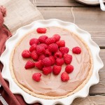 This Paleo Fresh Raspberry French Silk Pie has an almond flour crust filled with a super creamy chocolate pie filling. Fresh raspberries add brightness to this rich dessert.