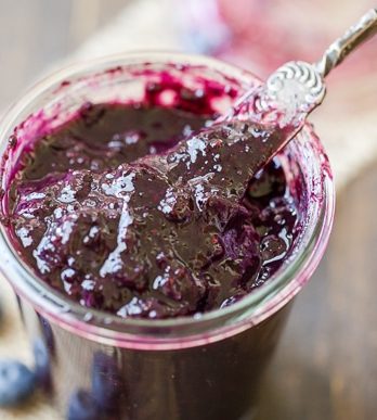 This Blueberry Chia Jam is a healthier homemade jam, made in just 20 minutes! This Paleo + refined sugar free jam is sweetened with maple syrup and naturally thickened with chia seeds.