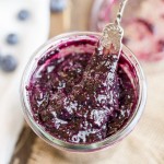 This Blueberry Chia Jam is a healthier homemade jam, made in just 20 minutes! This Paleo + refined sugar free jam is sweetened with maple syrup and naturally thickened with chia seeds.