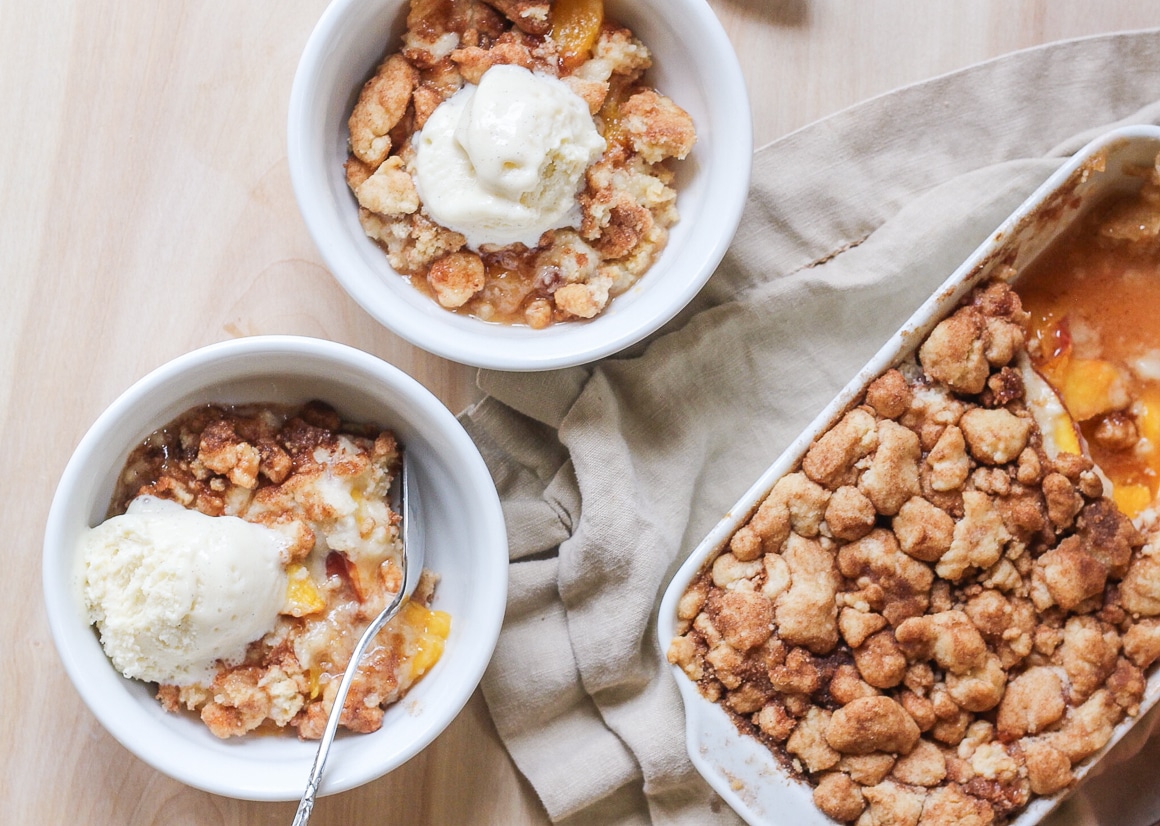 Peach Snickerdoodle Crumble Recipe - only three ingredients!